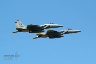 2 USAF F-15 Aircraft Flying Side by Side
