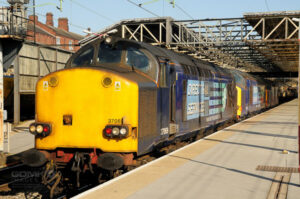 3 DRS Class 37 Locos at Crewe railway station