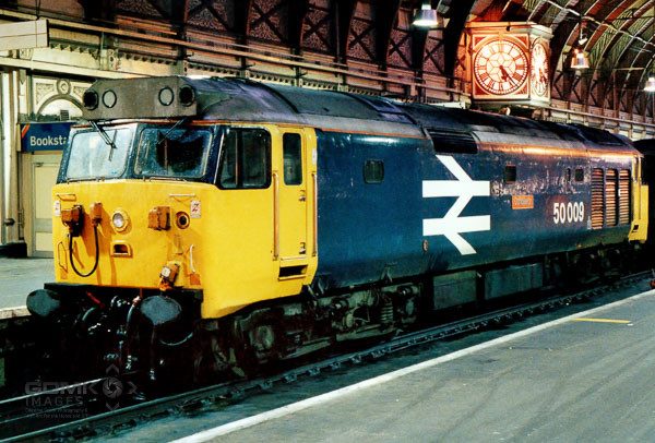 English Electric Class 50 50009 Conqueror at London Paddington railway station