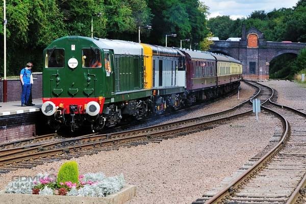 Double Headed Class 20 Locos heading a passenger train at Leicester North Station on the Great Central Railway