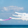 RAF Red Arrows RAF Red Arrows aerobatic display team flying over the sea