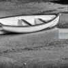 Black And White Dinghy Black annd White photo of a dinghy at low tide on the River Teign near Shaldon