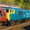 Class 35 Hymek D7076 Class 35 Hymek D7076 arriving at Bewdley station on the Severn Valley Railway