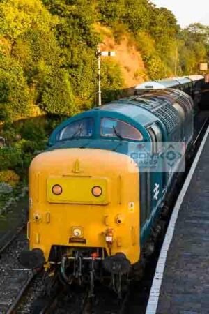 Class 55 Deltic 55019 at Bewdley Railway station on the Severn Valley Railway