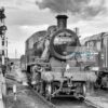 Black and White Ivatt Class 2 Ivatt Class 2 steam loco at Loughborough on the Great Central Railway