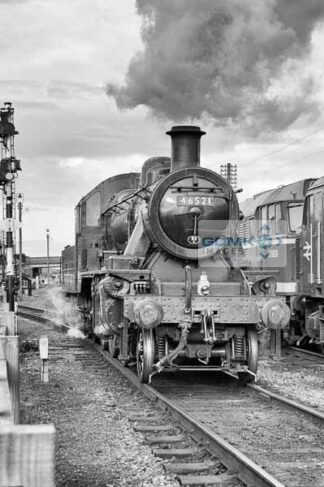 Ivatt Class 2 steam loco at Loughborough on the Great Central Railway