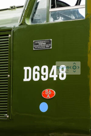 Cabside plaques on the side of the Growler Groups newly restored Class 37 D6948 ex 37248 at Toddington