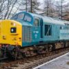Class 37 loco 37109 running round its train at Rawtenstall Railway station 37109 running around its train at Rawtenstall Railway Station on the East Lancs Railway during the English Electric theme day on 11th January 2014. The class 37 will take the train back to Heywood.