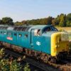 Class 55 Deltic 55019 Class 55 Deltic 55019 arriving at Arley station on the Severn Valley Railway