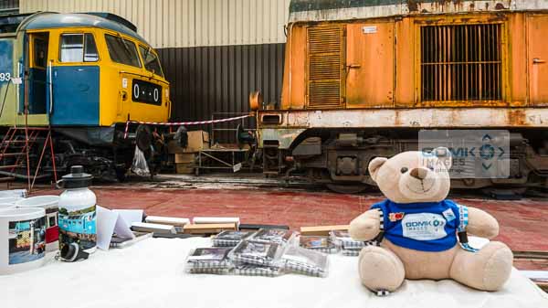 Ted on the GDMK Images stall inside the diesel shed at Toddington on the Gloucestershire Warwickshire Steam Railway