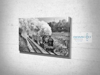 Black and White Witherslack Hall in the Snow Canvas Wall Art Print