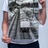 Black and White Class 45 Loco Wall Art Print Man Holding Black and White Class 45 Loco Wall Art Print