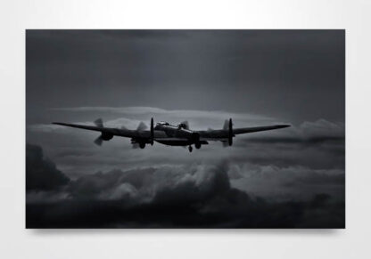 Wall Art print featuring a Lancaster Bomber taking off into a moonlit sky