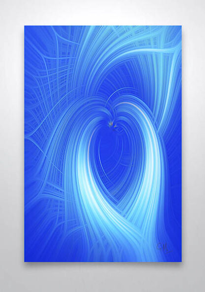 Blue Heart Digital Art Wall Art Print