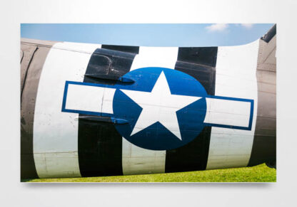 D Day Stripes on Side of C47 Wall Art Print