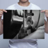 Man Holding Abstract close up of steam train Wall Art Print