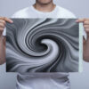 Man Holding Black and White Vortex Digital Art Print