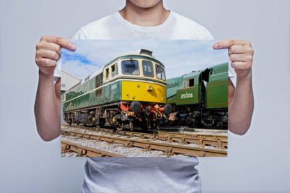 Man Holding Class 33 and 35006 Wall Art Print