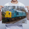 Man Holding Class 37 37109 at Rawtenstall Wall Art Print Man Holding Class 37 37109 at Rawtenstall Wall Art Print
