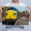 Man Holding Class 37 37109 Wall Art Print