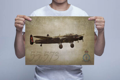 Man Holding Lancaster Bomber Command Tribute Wall Art Picture