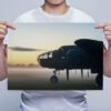 Man Holding Mitchell B-25 Bomber at Dawn Wall Art Print Man Holding Mitchell B-25 Bomber at Dawn Wall Art Print