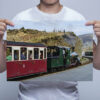 Man Holding Steam Loco Blanche on the FFestiniog Railway Wall Art Print Man Holding Steam Loco Blanche on the FFestiniog Railway Wall Art Print