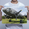 Man Holding USAAF C47 Dakota Drag em Oot Wall Art Print Man Holding USAAF C47 Dakota Drag em Oot Wall Art Print