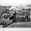 Black and White Steam Train at Darley Dale Station Wall Art Print Black and White Steam Train at Darley Dale Station Wall Art Print