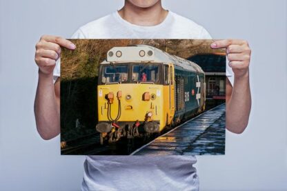 Man Holding Class 50 50015 Valiant at Rawtenstall Railway Station Wall Art Print