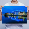 Man Holding Evening Light Over Brayford Pool in Lincoln Wall Art Print