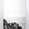 Sailboat Disappearing Into the Sea Mist Wall Art Print Sailboat Disappearing Into the Sea Mist Wall Art Print