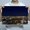 Man Holding City lights of New York at night Wall Art Print Man Holding City lights of New York at night Wall Art Print