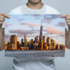 Man Holding New York Cityscape Sunset Wall Art Print Man Holding New York Cityscape Sunset Wall Art Print