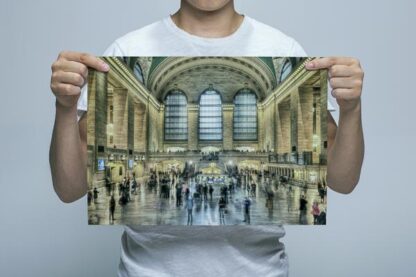 Man Holding New York Grand Central Station Wall Art Print