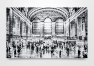 New York Grand Central Station in Black and White Wall Art Print