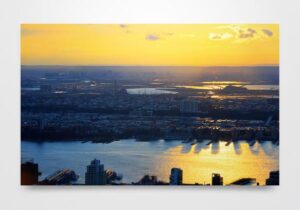 Sunset over the Hudson River Landscape Wall Art Print