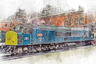 Class 45 loco 45104 The Royal Warwickshire Fusiliers at London St Pancras Railway station