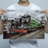 Man Holding Bulleid Pacifics 34053 and 34081 Wall Art Print Man Holding Bulleid Pacifics 34053 and 34081 Wall Art Print