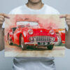 Man Holding Triumph TR3a Digital Art Painting Wall Art Print Man Holding Triumph TR3a Digital Art Painting Wall Art Print