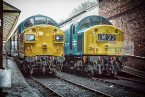 English Electric locos Class 37 37109 and Class 40 D345 at Bury railway station