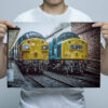 Man Holding Class 37 and Class 40 Wall Art Print