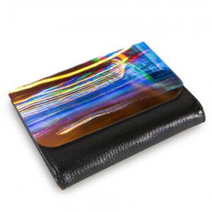 Medium Wallet Yellow and Blue Abstract light trails