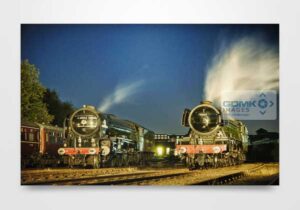 60163 Tornado and 60103 Flying Scotsman in Evening Light Wall Art Print