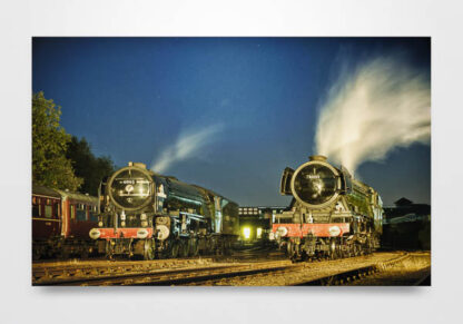 60163 Tornado and 60103 Flying Scotsman in Evening Light Wall Art Print