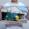 Man Holding GWR Class 43 HST 43093 at Old Oak Common Wall Art Print Man Holding GWR Class 43 HST 43093 at Old Oak Common Wall Art Print
