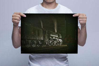 Man Holding 60103 Flying Scotsman Atmospheric Night Wall Picture Art Print
