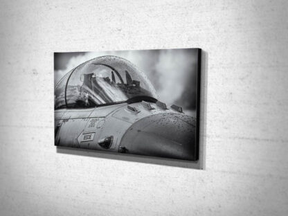 B&W Closeup of F16 Cockpit Canvas Print