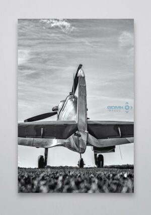 B&W Spitfire Rear View Wall Art Picture
