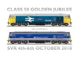 Class 50 50026 Indomitable in both liveries carried in preservation